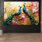 Peacock Pair Canvas Art  ( 2x3 Fit )