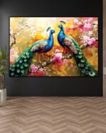 Peacock Pair Canvas Art  ( 2x3 Fit )