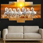 Five Panel Galloping Horses Multi-Panel Wall Art (2x3Fit)