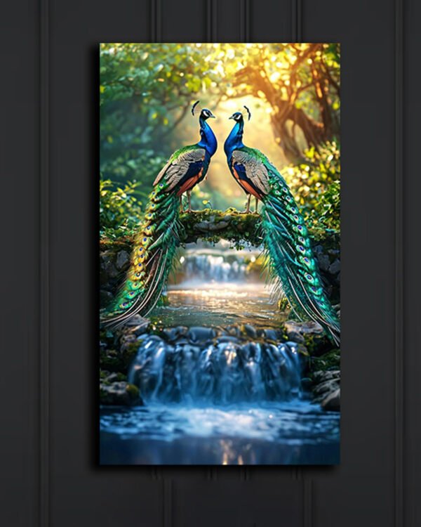 Elegant Peacock Canvas Art (2x3 Fit)