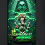 Shiva and Ganesha Canvas Art ( 16x24 " )