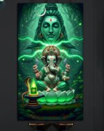 Shiva and Ganesha Canvas Art ( 16x24 " )