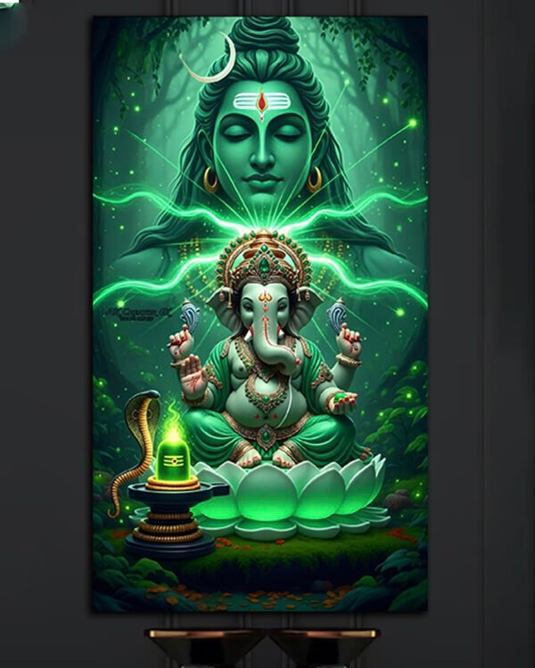 Shiva and Ganesha Wall Canvas Art ( 2x3 Fit )