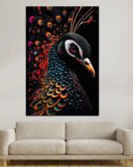 peacocks clour head 16x24 inch